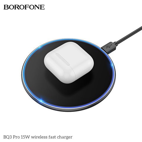 Беспроводное зарядное устройство Borofone BQ3 Pro, Power Delivery (PD), черное, USB тип-C, 15 Вт, #6974443380583 Превью 2