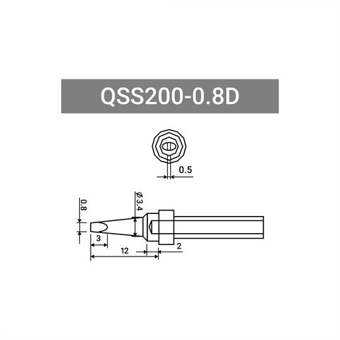 Punta de recambio para cautín Quick QSS200-0.8D Vista previa  1
