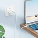 Cable USB Hoco X88, 2xUSB tipo-C, 100 cm, 60 W, blanco, #6931474783370 Vista previa  1