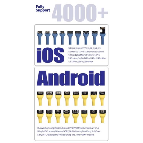 Тест-кабель живлення Mechanic iBoot AD Max для Apple iPhone 11, iPhone 11 Pro, iPhone 11 Pro Max, iPhone 12, iPhone 12 mini, iPhone 12 Pro, iPhone 12 Pro Max, iPhone 13, iPhone 13 mini, iPhone 13 Pro, iPhone 13 Pro Max, iPhone 6, iPhone 6 Plus, iPhone 6S, iPhone 6S Plus, iPhone 7, iPhone 7 Plus, iPhone 8, iPhone 8 Plus, iPhone X, iPhone XR, iPhone XS, iPhone XS Max, iphone + android Прев'ю 1