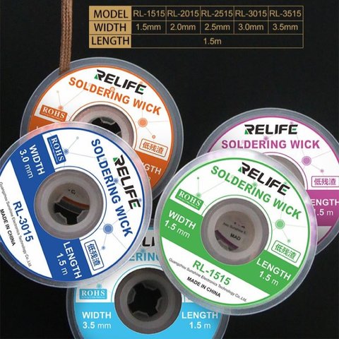 Стрічка для випаювання RELIFE RL-3015, (Ш) 3,0 мм, (Д) 1,5 м Прев'ю 3