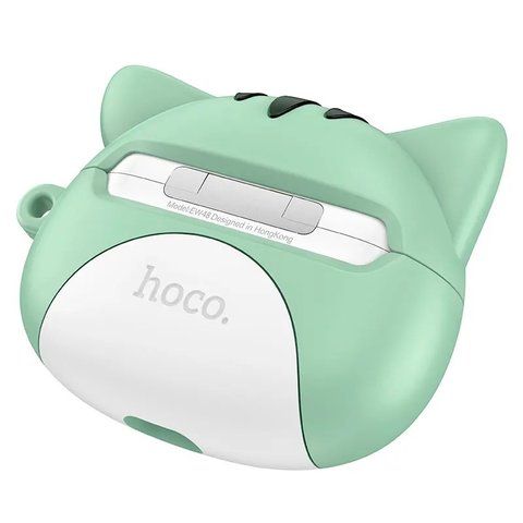 Гарнітура Hoco EW48, бездротова, блакитна, біла, з силіконовим чохлом, glacier cat, #6942007609999 Прев'ю 3